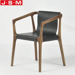 Роскошные уличные обеденные стулья из мягкой кожи с деревянной