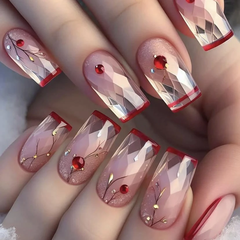 Квадратные прямые ногти разных