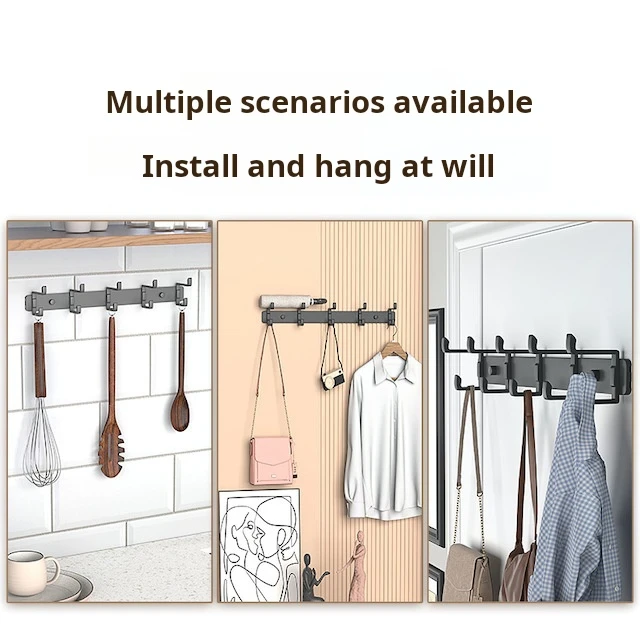 thumbnail image 2 of Door Back Hook Heavy Duty Metal Hanger Bag Clothes Towel Hat Storage... 2 of 14