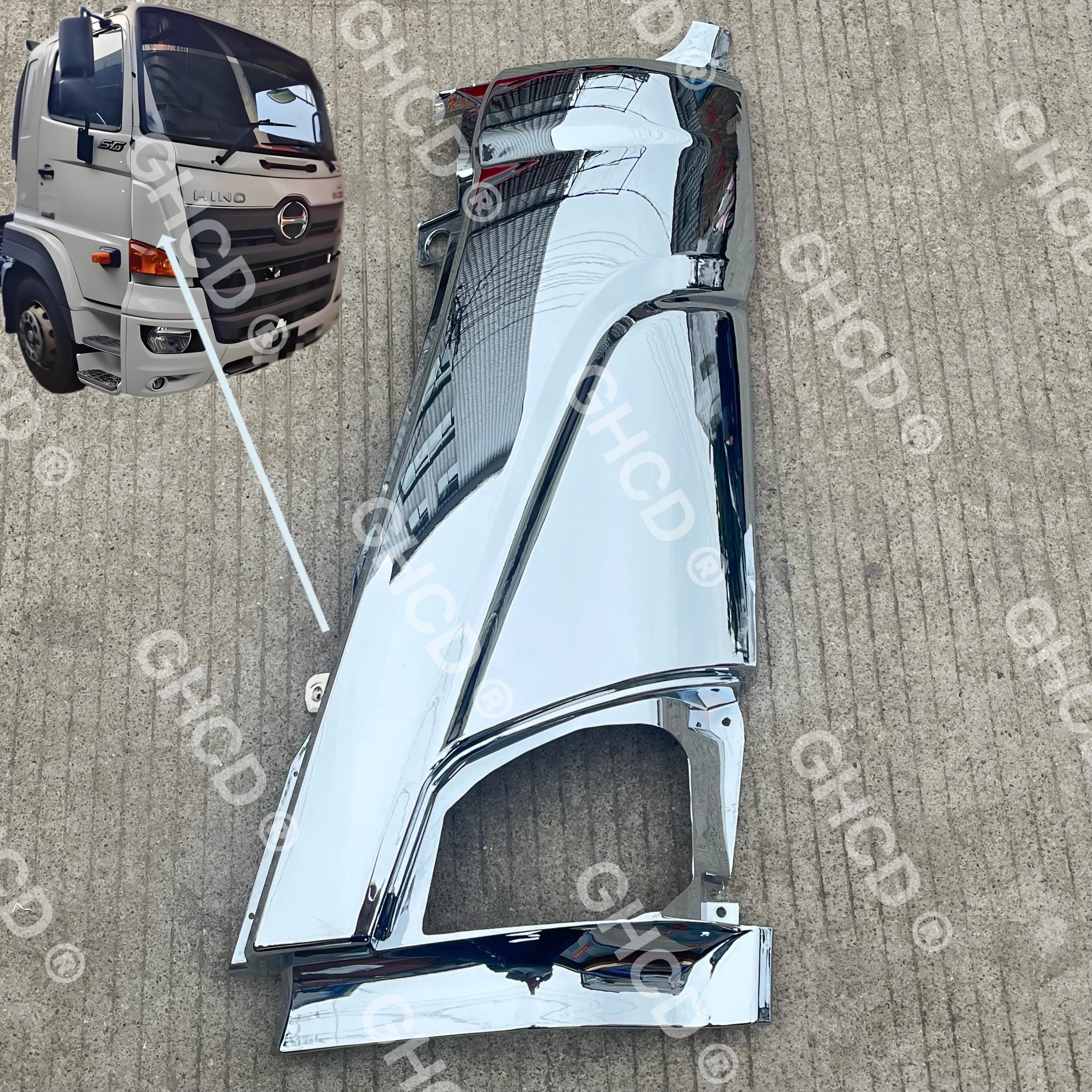 GHCD Hot Product/high Quality Chrome-plated Flat&curve Corner Panel for Japanese Truck HINO 500 VICTOR