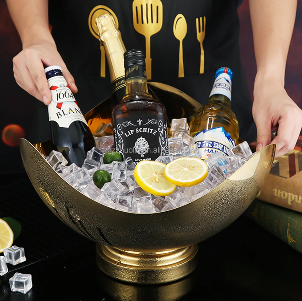 12er-Set Eiskübel Aus Kunststoff – Rotgold Glitzer Für Wein, Champagner & Party – Praktischer Allrounder Für Drinks & Snacks