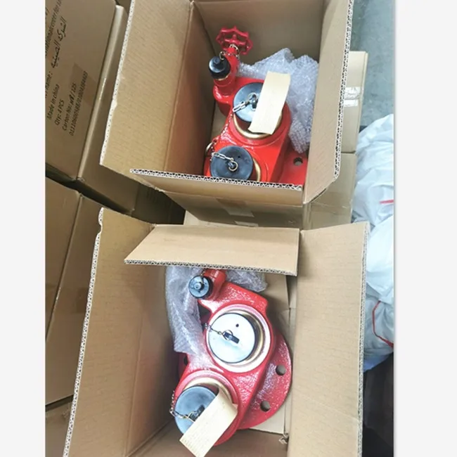 2Way Breeching Let Valve Fire Hydrant Valve Fire Hose Fire Hydrant Splitter  Valve ,2X2.5" BS With Plastic Cap 4"flange, Brass ,