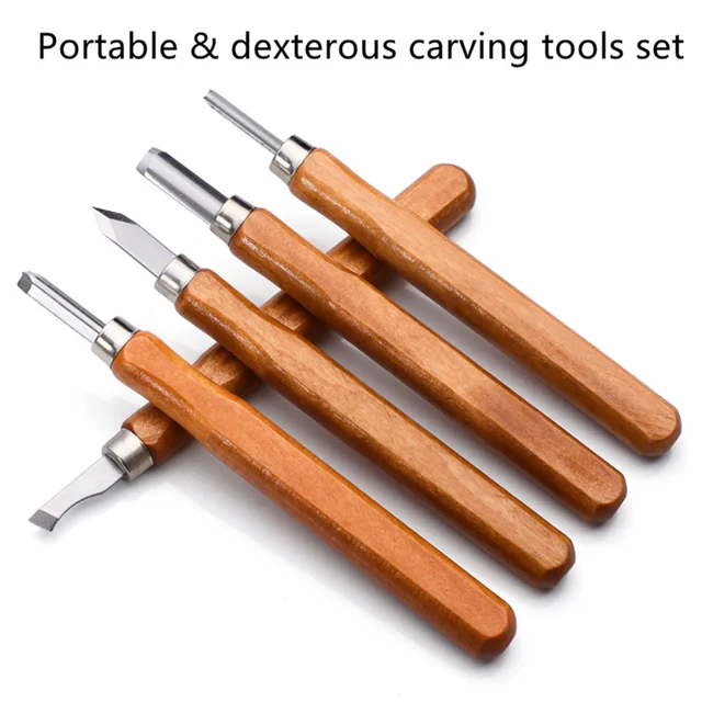 6PCS/Set Wood Carving Tools Peeling Woodcarving Chisel Woodworking Cutter  Hand Carving Wood Woodpecker DIY Hand Tool Hot Set