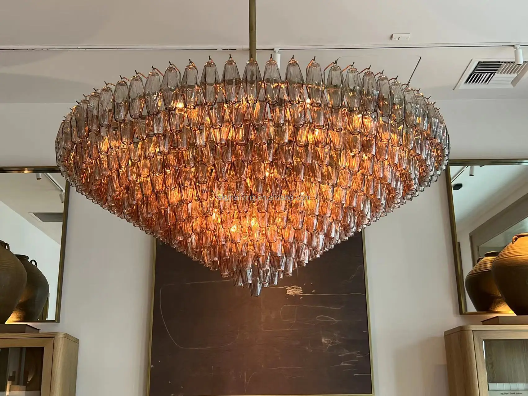 chandelier ceiling light luxury light clear glass round 61