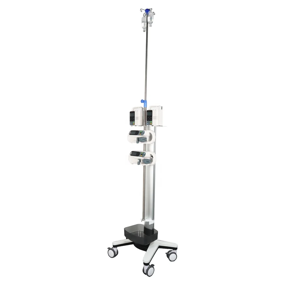 High Quality Modern Design Aluminum Alloy Multi-Functional Adjustable Infusion IV Trolley Injection Cart for Hospital Hotel Use 6