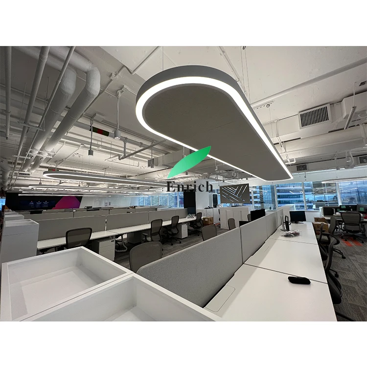 New Type Acoustic Solution Luminaires Rectangular LED Linear Light Joint for Office Shop Store