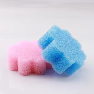 Hot Sales Kitchen Temperature-Sensitive Sponge Non-scratch Sponge Kitchen Flower Shape Sponge