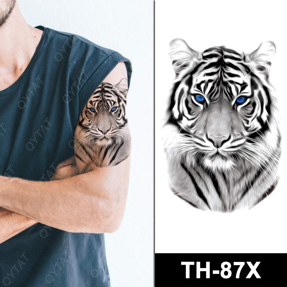 Cheap Big Tiger Temporary Tattoo For Women Men Kids Girls Watercolor  Leopard Lion Tattoo Sticker Fake Disposable Wasit Tatoos Supplies | Joom
