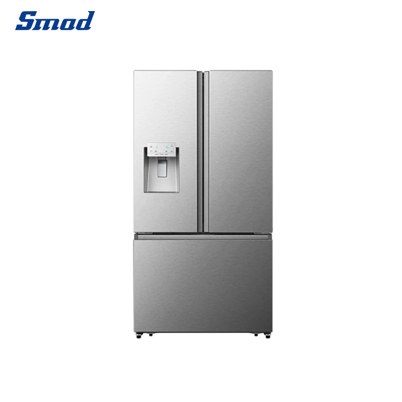 Smadステンレス鋼フロストインバーターなしフラットフレンチドア冷蔵庫