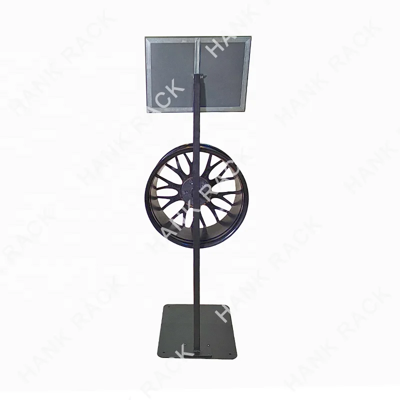 トレードショータイヤセンター修理店回転リムラックスタンド