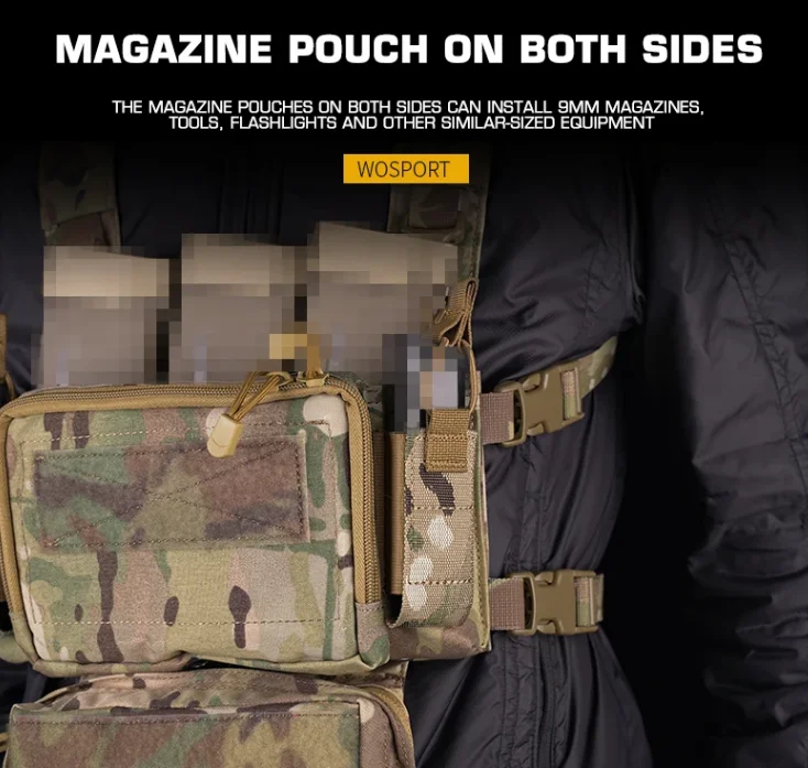 Pochette Tactique WOSPORT ARC V3 Pour Chargeurs - Airsoft, Chasse, Nylon, 30x20cm