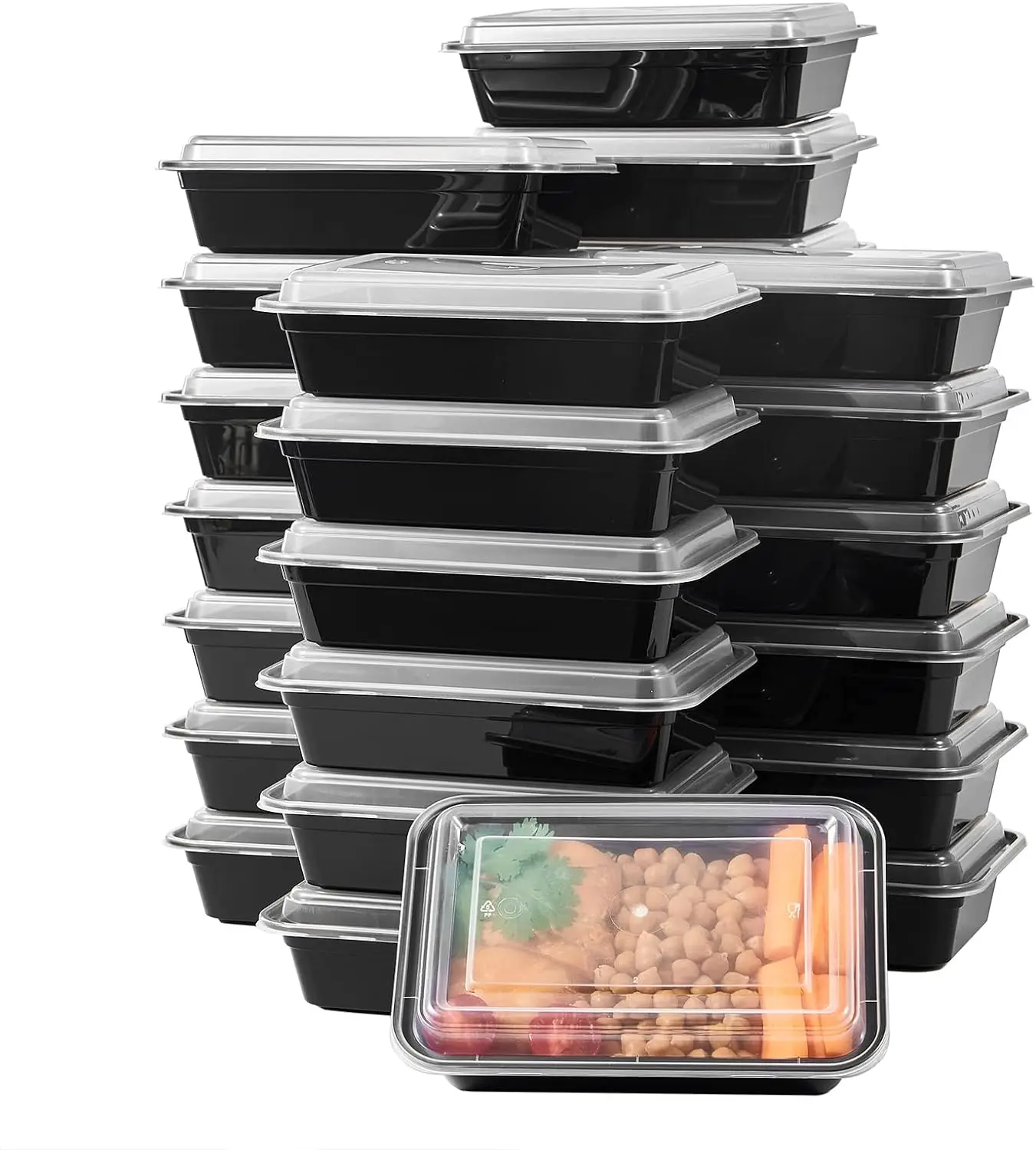 26 Oz Take Out Container Lunch Box Reusable Plastic Meal Prep