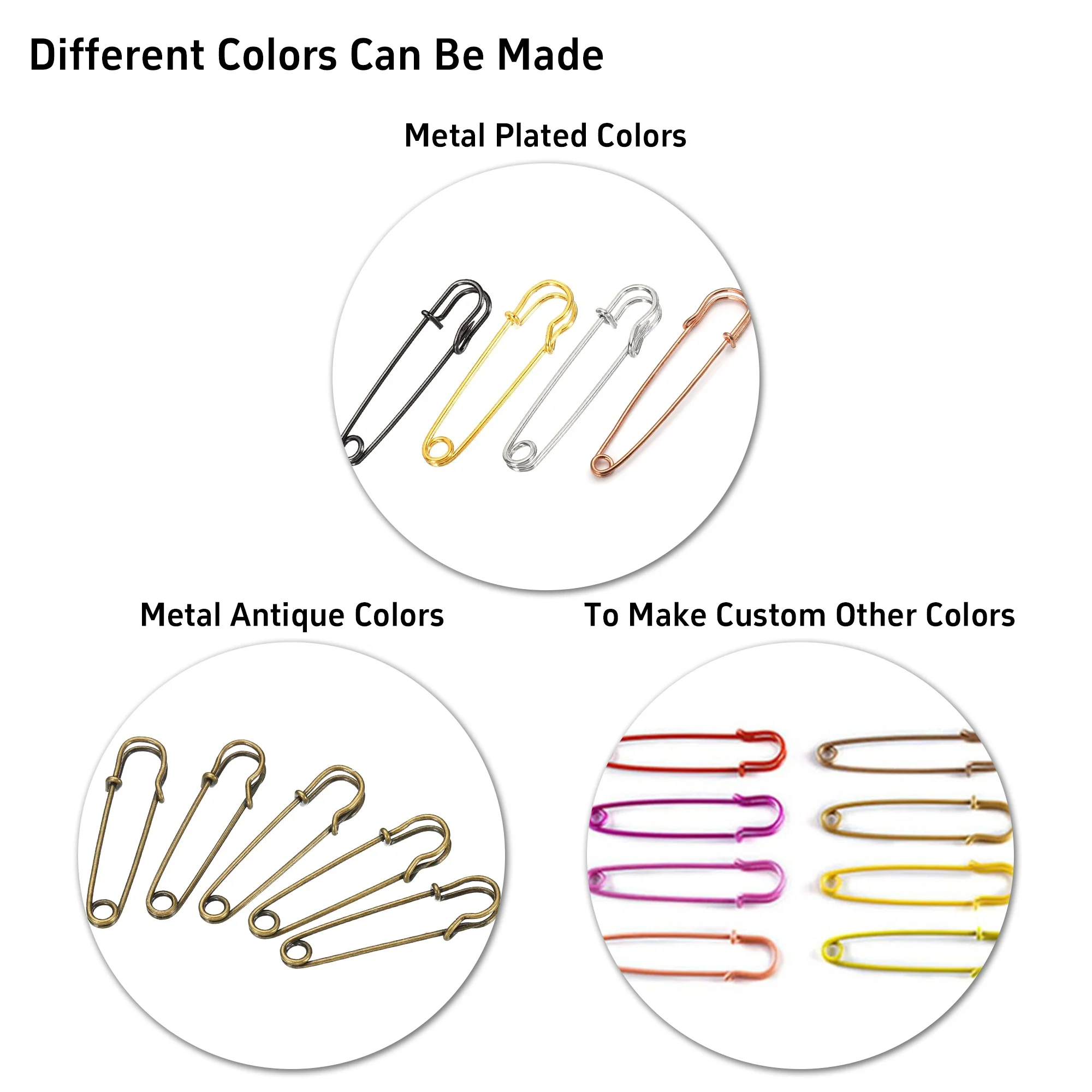 不锈钢重型巨型毛衣安全别针胸针珠宝制作大型装饰金属衣服安全别针