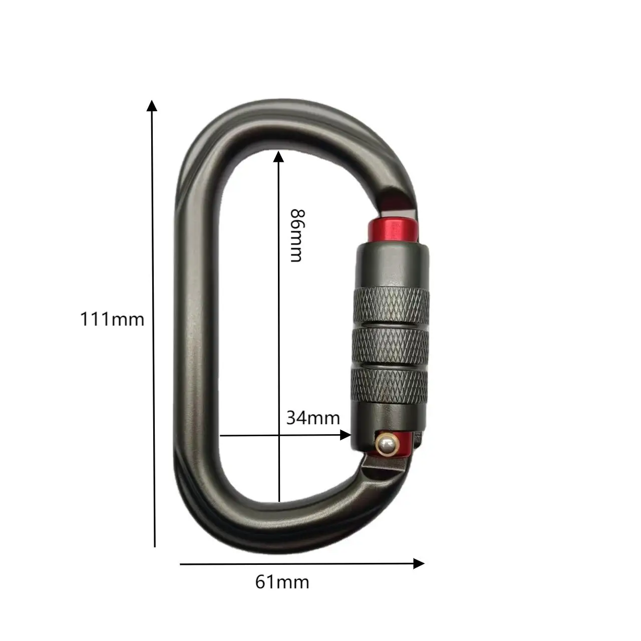 25kn Safety Hook Auto Locking D Shape Aluminum Carabiner for Climbing,Hammock,Hiking