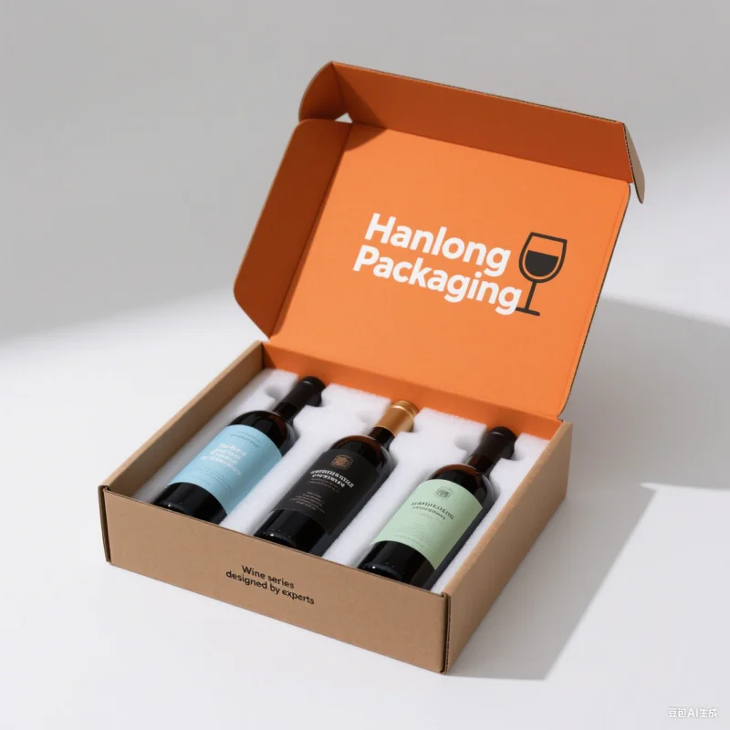 product professional printing factory recyclable mail corrugated carton beverage red wine brandy gift sauce gift packaging paper box-3