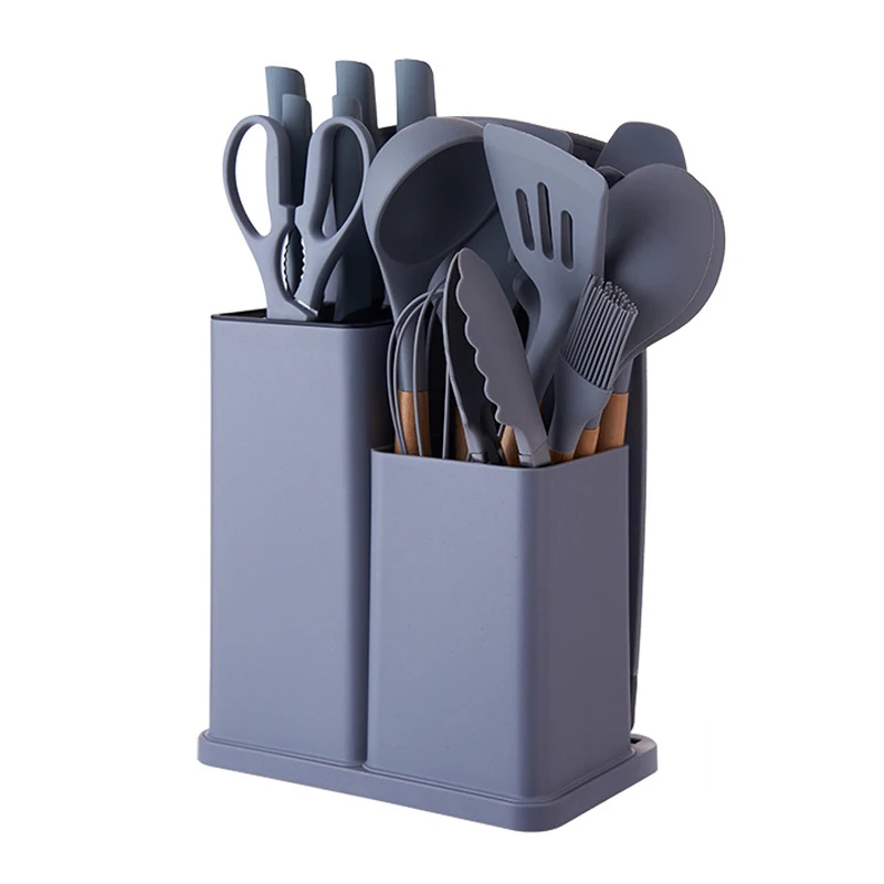 Kitchenware Set Nice Looking 2023 New Style Black Pink Green Luxury Premium Kitchen Tools Set Silicone Cooking Utensils Set