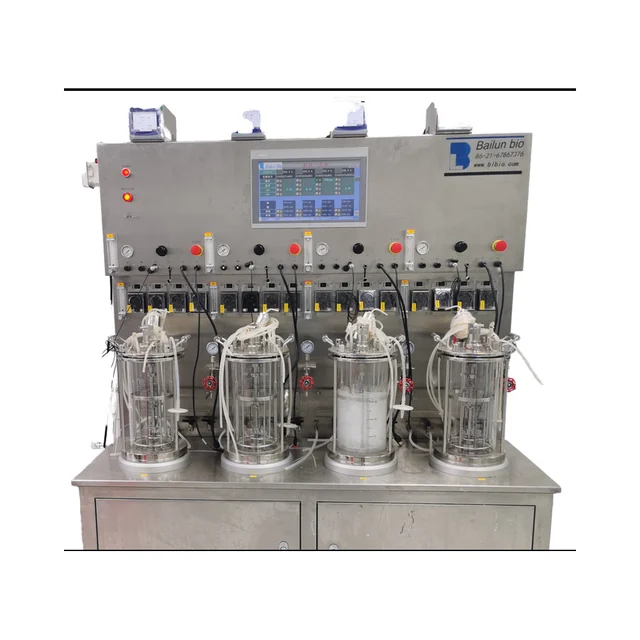 EU standard High quality 4 sets 5L Glass Magnetic stirring Bioreactor BLBIO 5GC-4 for Laboratory