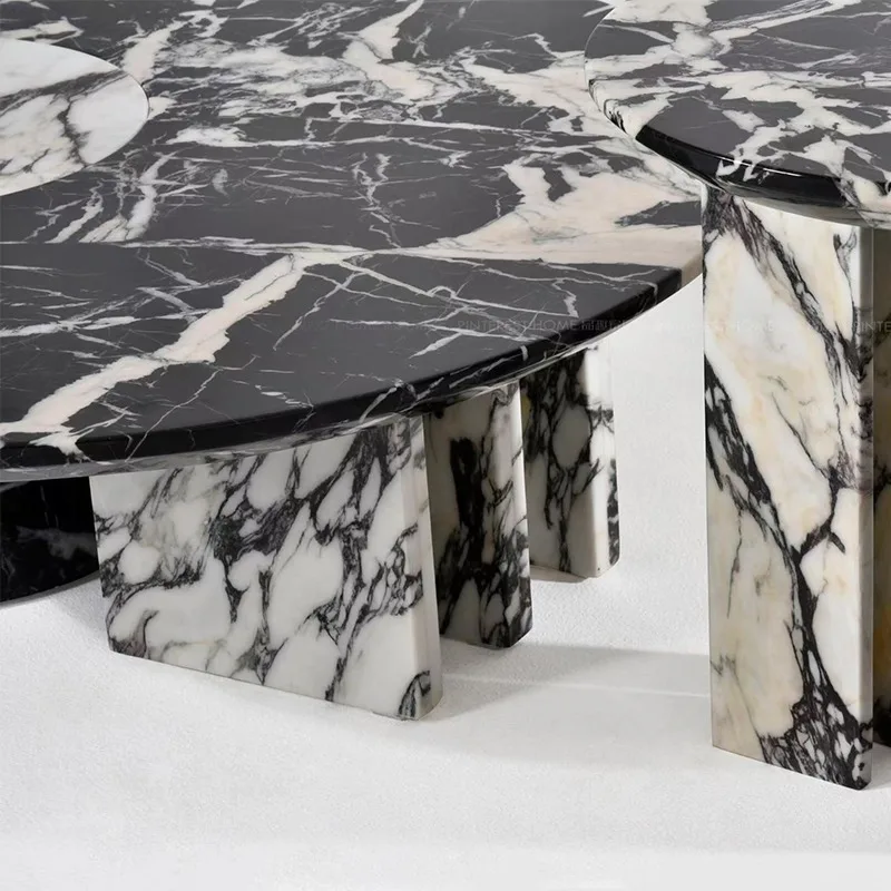 product elegant black marble coffee table natural stone side table home furniture living room dining apartment home office outdoor-3
