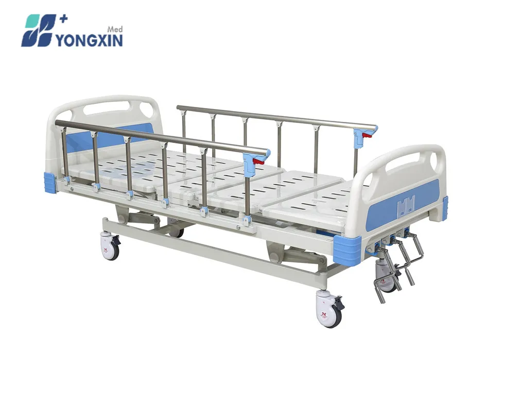 YX-D-4(A2) лучшие продажи медицинского оборудования 3 кривошипа механически Регулируемая Больничная медицинская кровать с прикроватная тумба из алюминиевого сплава
