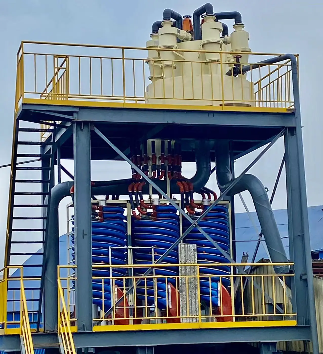 Mining Enrichment Plant Spiral Separators Vertical Three-Way Screw Sluices for Quartz Ore Beneficiation Mineral Separator