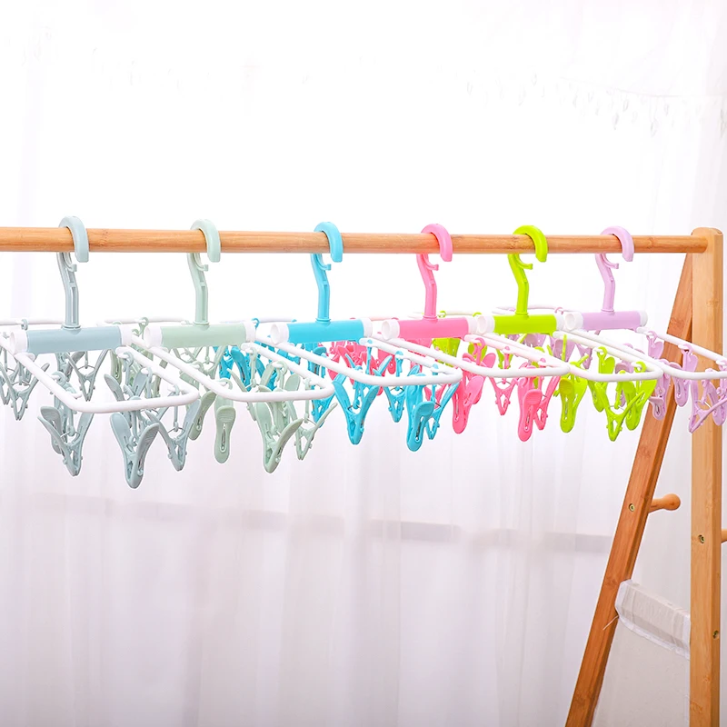 360 Rotating Multi Functional Colorful Candy  12 Clips Hanger  Plastic Drying Rack