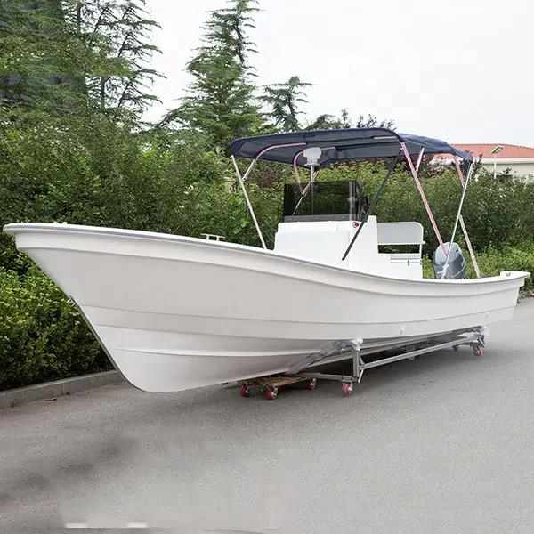 Liya CE 25ft Sport Yacht Deep V Double Hull Open Sea Fiberglass Fishing Boat with Outboard Engine