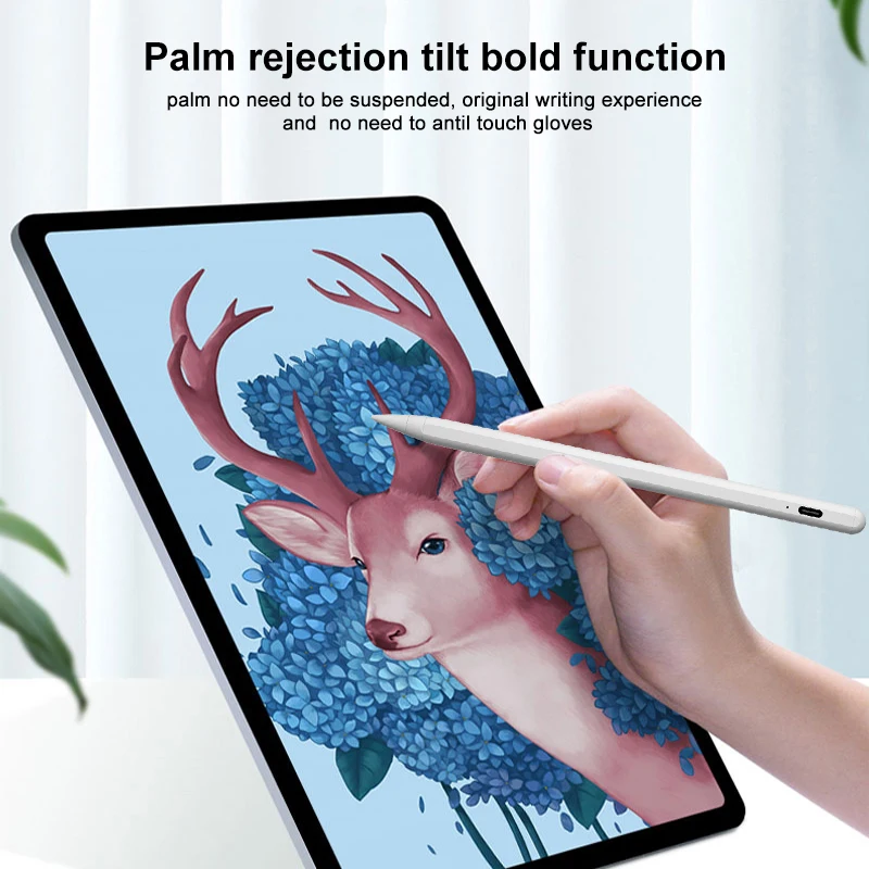 Factory Selling Popular Soft Touch Metal Delicate Flat White Graphic Tablet Computer Pen Stylus for Ipad Fine Tip Nib Fit