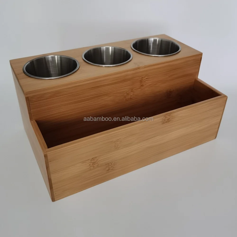 Multifunctional Bamboo Wooden Hair Tool Organizer Blow Dryer Holder