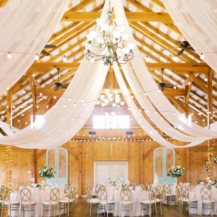 White Ceiling Drapes for Parties 1 Panels 9.3FTx54FT Sheer Fabric for Draping Chiffon Curtain Ceiling Backdrop Wedding Arch