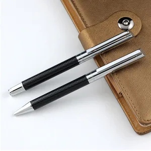 Premium Executive Business Gift Custom Logo Personalized Twist Metal Carbon Fiber Roller Ball Pen
