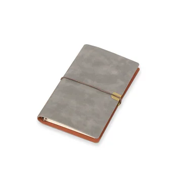 Retro strap notebook A6 , soft leather loose leaf blank kraft paper ledger for women notebook