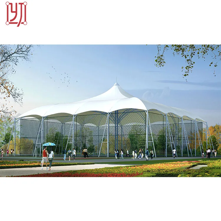 Баскетбольная площадка для бадминтона, Натяжная мембранная конструкция, Солнцезащитный парус и мембранная конструкция