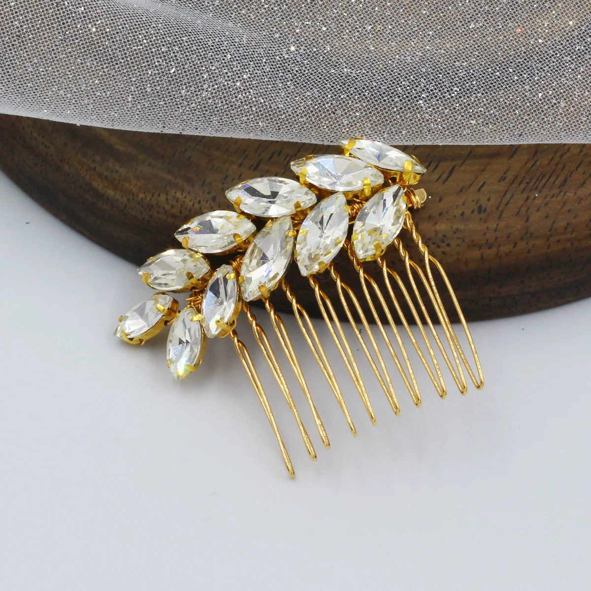 Новое поступление 2022, свадебная расческа для волос «конский глаз» со стразами, свадебные аксессуары для волос оптом для женщин