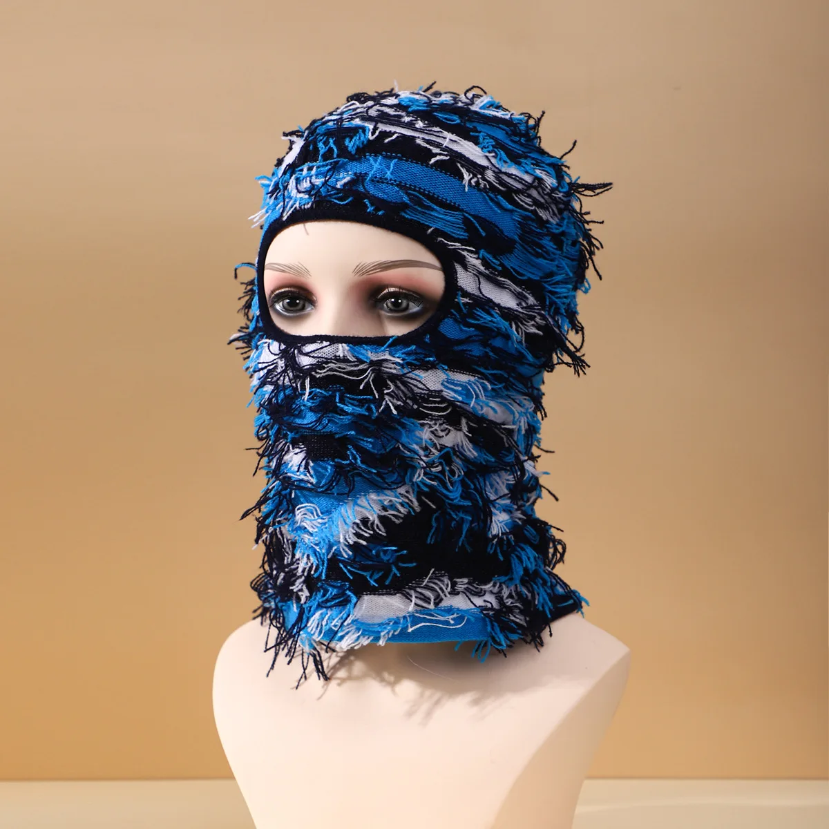 Custom Knitted Balaclava Full Face Mask Cover One Hole Knit Beanie Camo ...