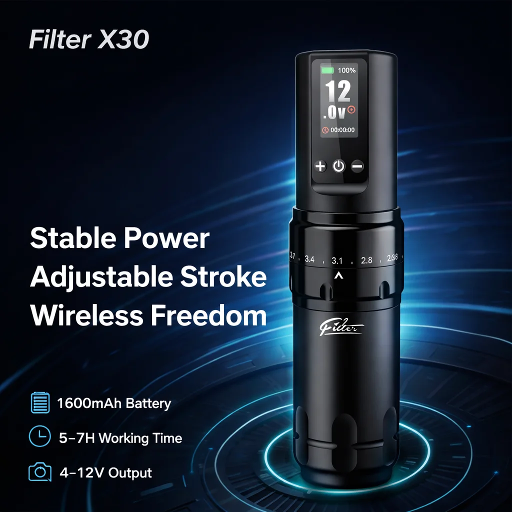 Wholesale Filter X30 Tattoo Pen - Adjustable Stroke & Frequency