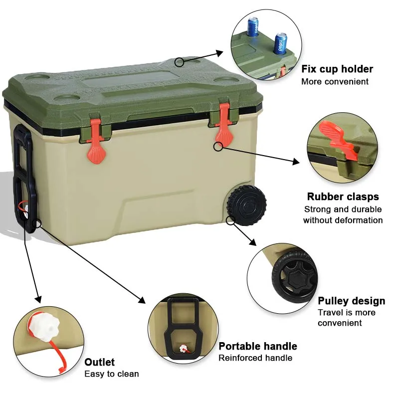 Direct Sales 4 in 1 Cooler Combos 16L to 145L Storage Food Cooler Box Ice Chest Cooler Sets with Wheels
