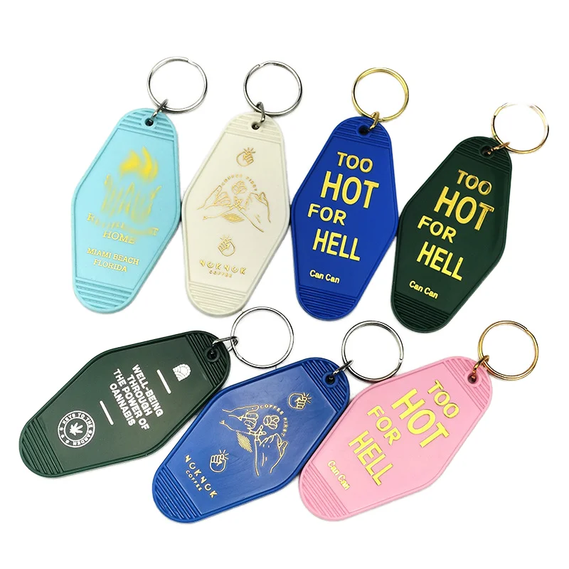 Custom Retro Motel Key Chain Motel Key Tag Customized Design Double Sides Printing Hotel Keychain