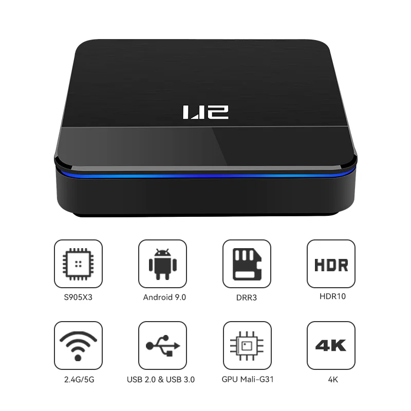 Customized Tv Box USB3.0 Wifi 4k Hdr Android 11 Free Apps Smart Box Amlogic S905X3 U2 Android Tv Box