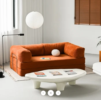 Japanese Style Foldable Sofa Bed with Washable Cover & Space