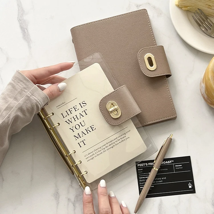2024 New Design Custom Waterproof Journal A5 A6 A7 Mini Students Special Clear PVC Refill Binder PU Leather Notebook