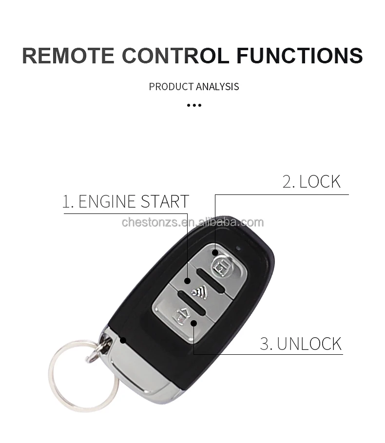 Smart Push Start Button Engine Keyless Entry Car Alarm System With App