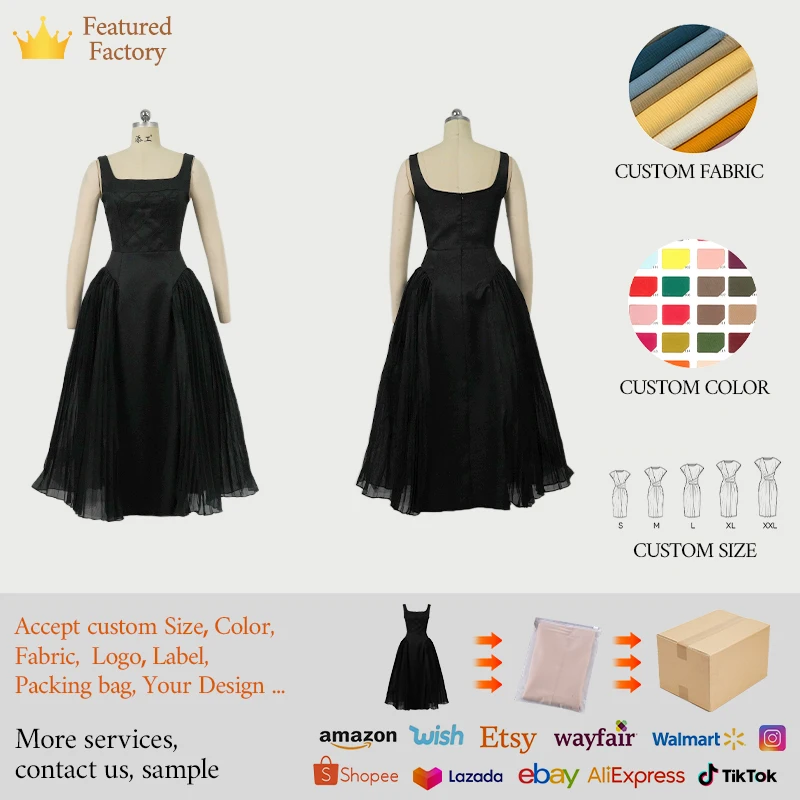 ZYHT 9831 Sleeveless Wool Linen Soft Fabric Casual Summer Elegant Party  Black Backless Maxi Long Pleated Dress