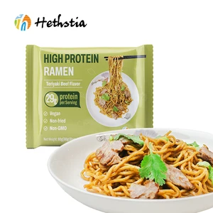 Vegan Teriyaki Beef High Protein Ramen 29g Protein Non Fried Noodles Plant Based Instant Lunch Noodles