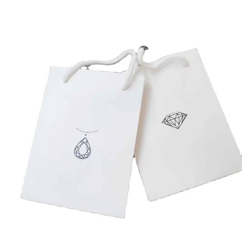 Wholesale Custom Logo Luxury Jewelry Bags White Packaging Shopping