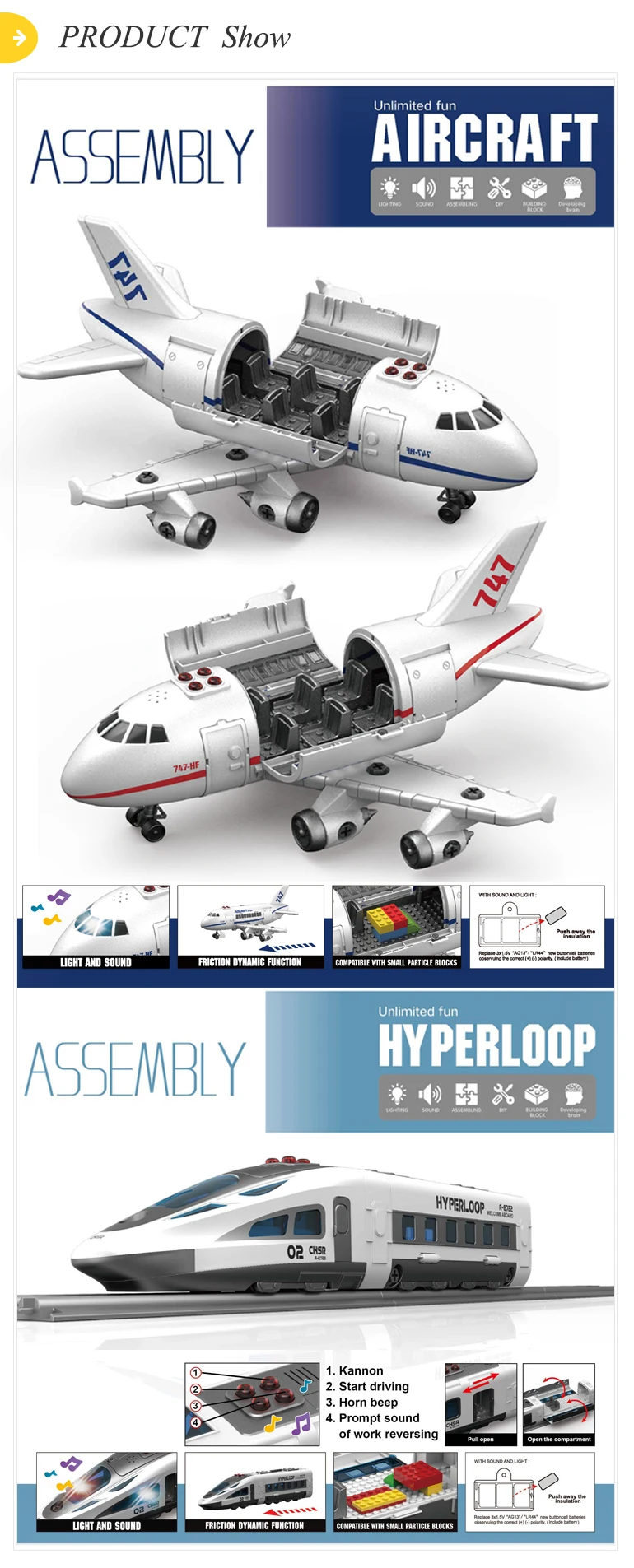 Aircraft Building Block Plastic Vehicle Diy Assemble Models Kids Buy