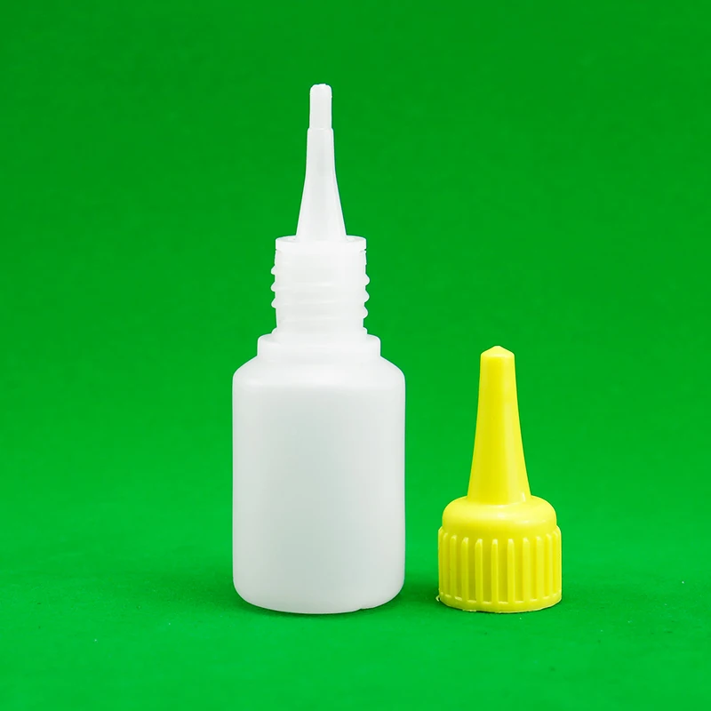 25ml Cyanoacrylate Adhesive Fast Super Glue Bottle Super Glue White Empty Bottle with Plastic Pin Sharp Mouth Cap