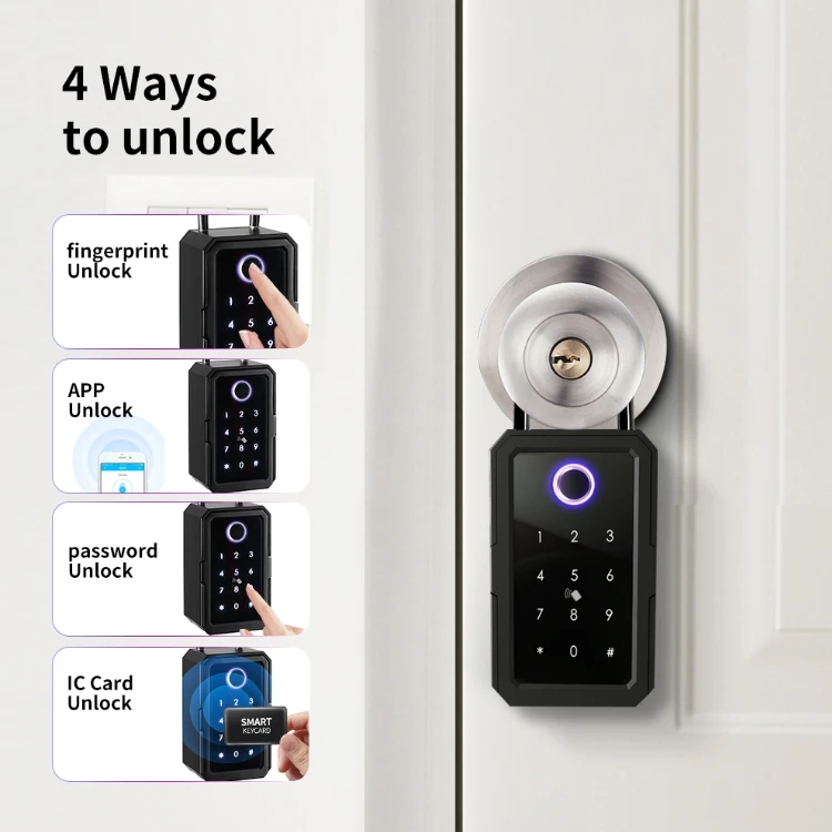 Intelligent Access Tuya TTlock Key Storage Box BLE Fingerprint WiFi Smart Keybox Lockbox