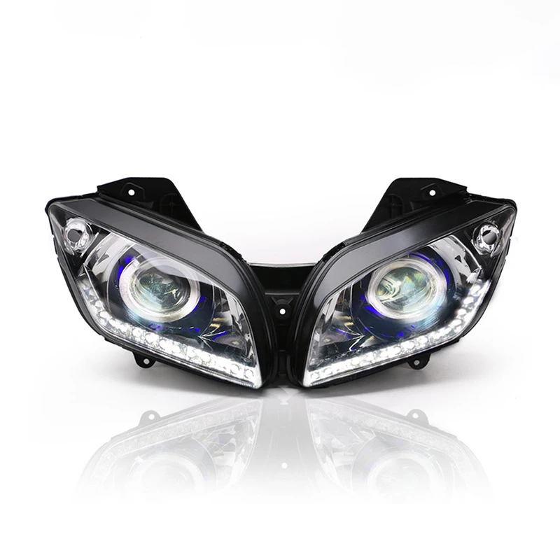 Motorcycle Led R15 Headlights For Yamaha Light source lens Angel Eye headlight assembly Alibaba