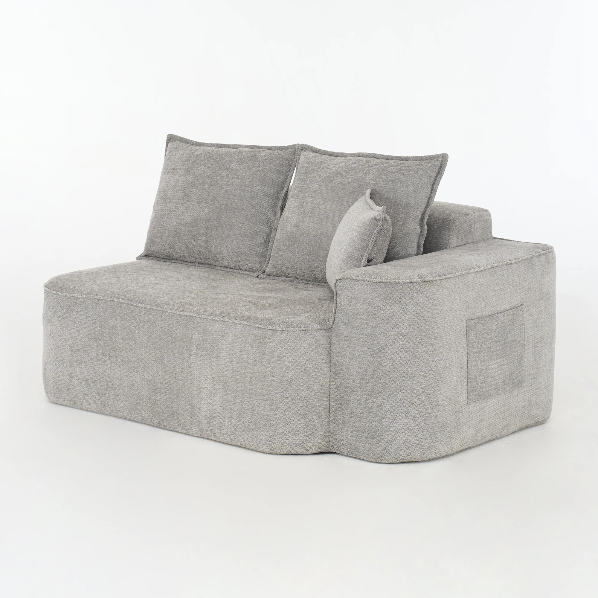 Sofa 2-Sitzig Grau komfortabel, vue d'Gesamtanlage mit poches latérales pratiques