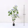 Purple hydrangea tree, 120cm tall (78 leaves, 12 flowers)